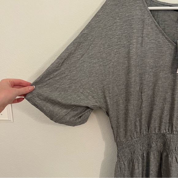 NWT White House Black Market Kimono Sleeve Comfort Waist Dress Metallic Silver - Picture 4 of 7